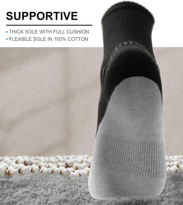 Compression Socks for Men 6Pairs, Athletic Crew Socks Cushioned For Men Sports Running-Arch Support - Image 3