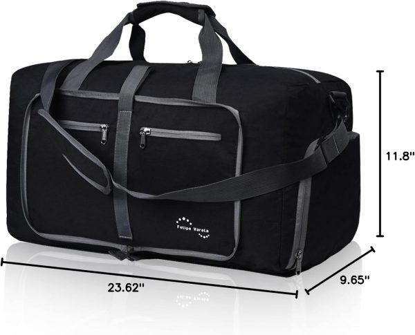 Duffle Bag with Shoes Compartment and Adjustable Strap,Foldable Travel Duffel Bags for Men Women,Waterproof Duffel Bags - Image 8