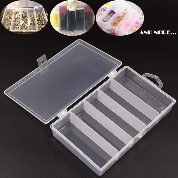 Honbay Clear Visible Plastic Fishing Tackle Accessory Box Fishing Lure Bait Hooks Storage Box Case Container Jewelry Making Findings Organizer Box Storage Container Case (M:7"x4.3"x1.2") - Image 7