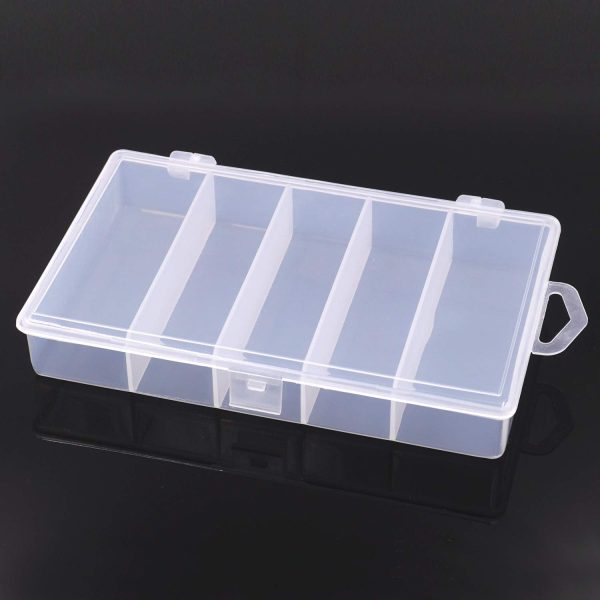 Honbay Clear Visible Plastic Fishing Tackle Accessory Box Fishing Lure Bait Hooks Storage Box Case Container Jewelry Making Findings Organizer Box Storage Container Case (M:7"x4.3"x1.2") - Image 8