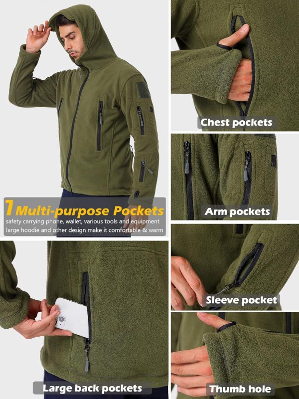 ReFire Gear Men's Warm Military Tactical Sport Fleece Hoodie Jacket - Image 5