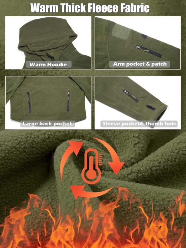 ReFire Gear Men's Warm Military Tactical Sport Fleece Hoodie Jacket - Image 6