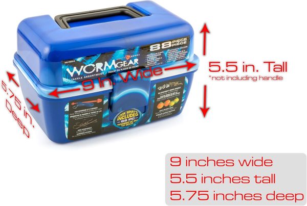 SOUTH BEND WG-TB88-B Wormgear 88Pc Ld D Tackle Box Blue, Multi - Image 7